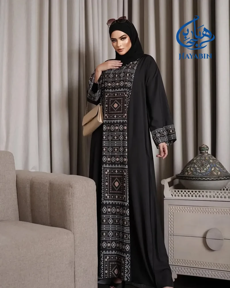Digital Print Mosavi Abaya Exclusive (Body Size-FREE)